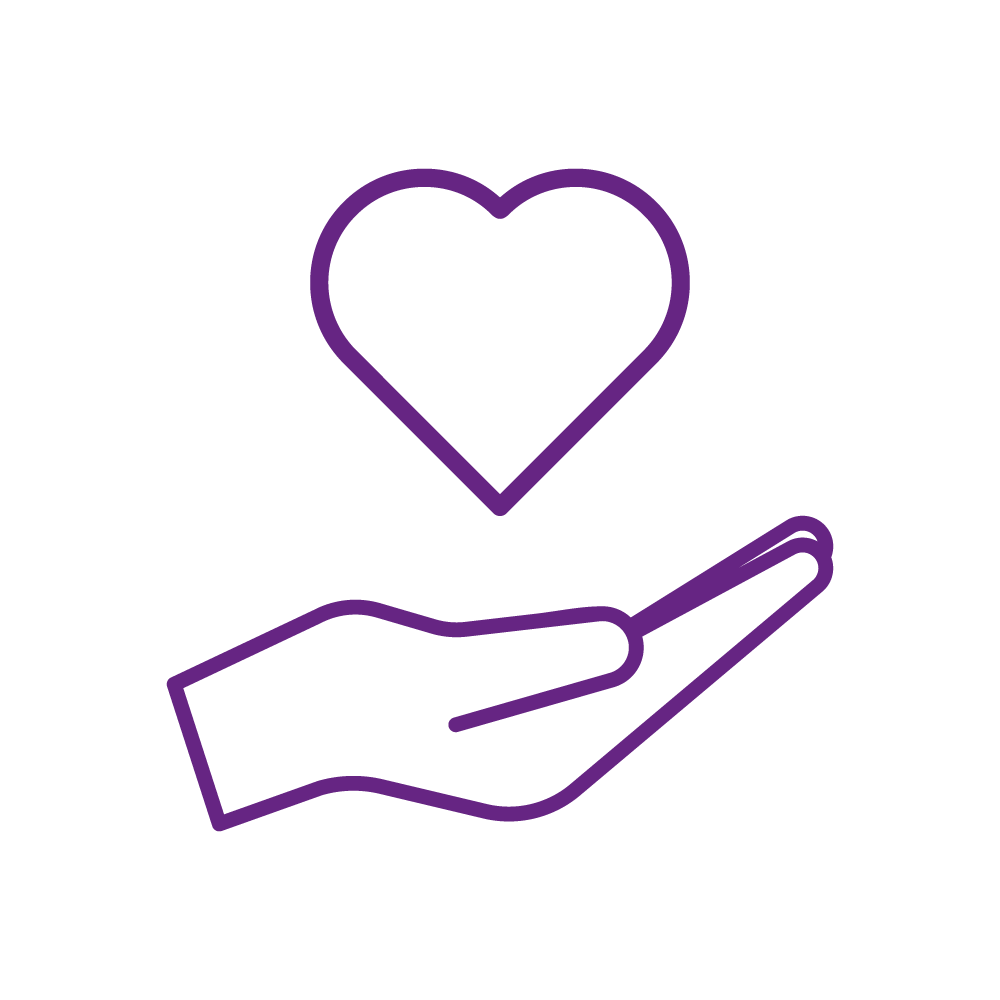 Illustration of heart and hand