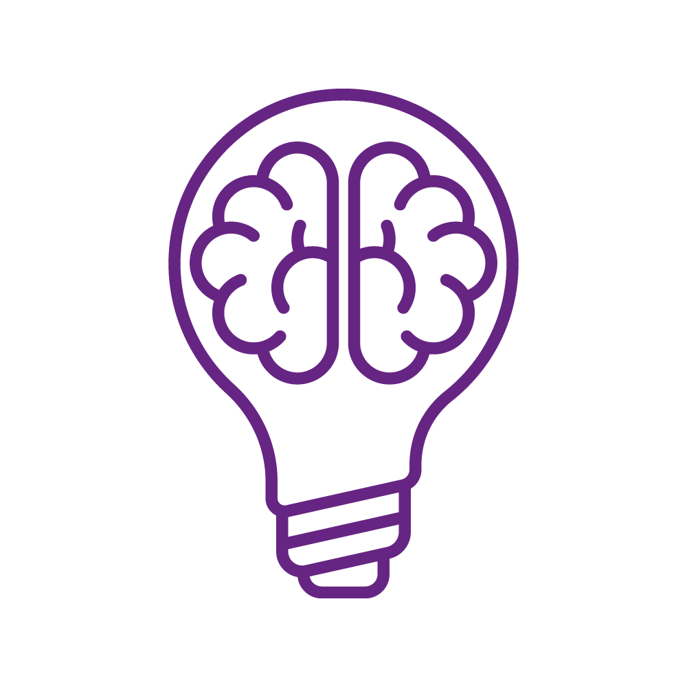 Illustration of lightbulb and brain