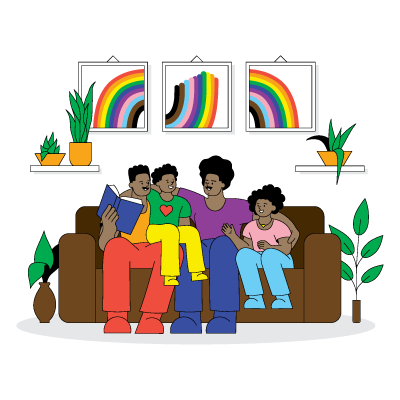 Gay men with their family