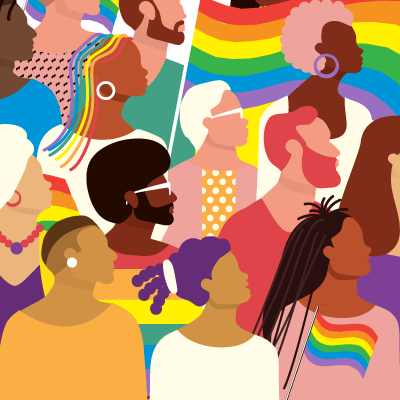 A group of LGBTQ+ people