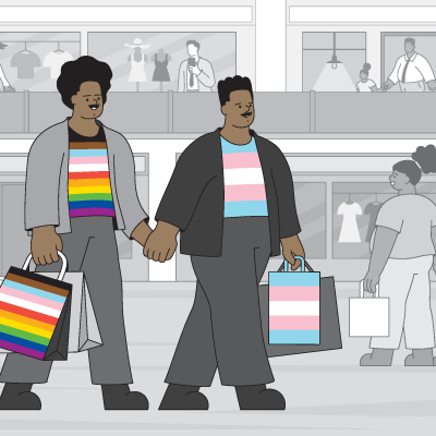 Transgender couple illustration