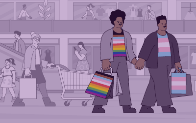 Transgender couple shopping